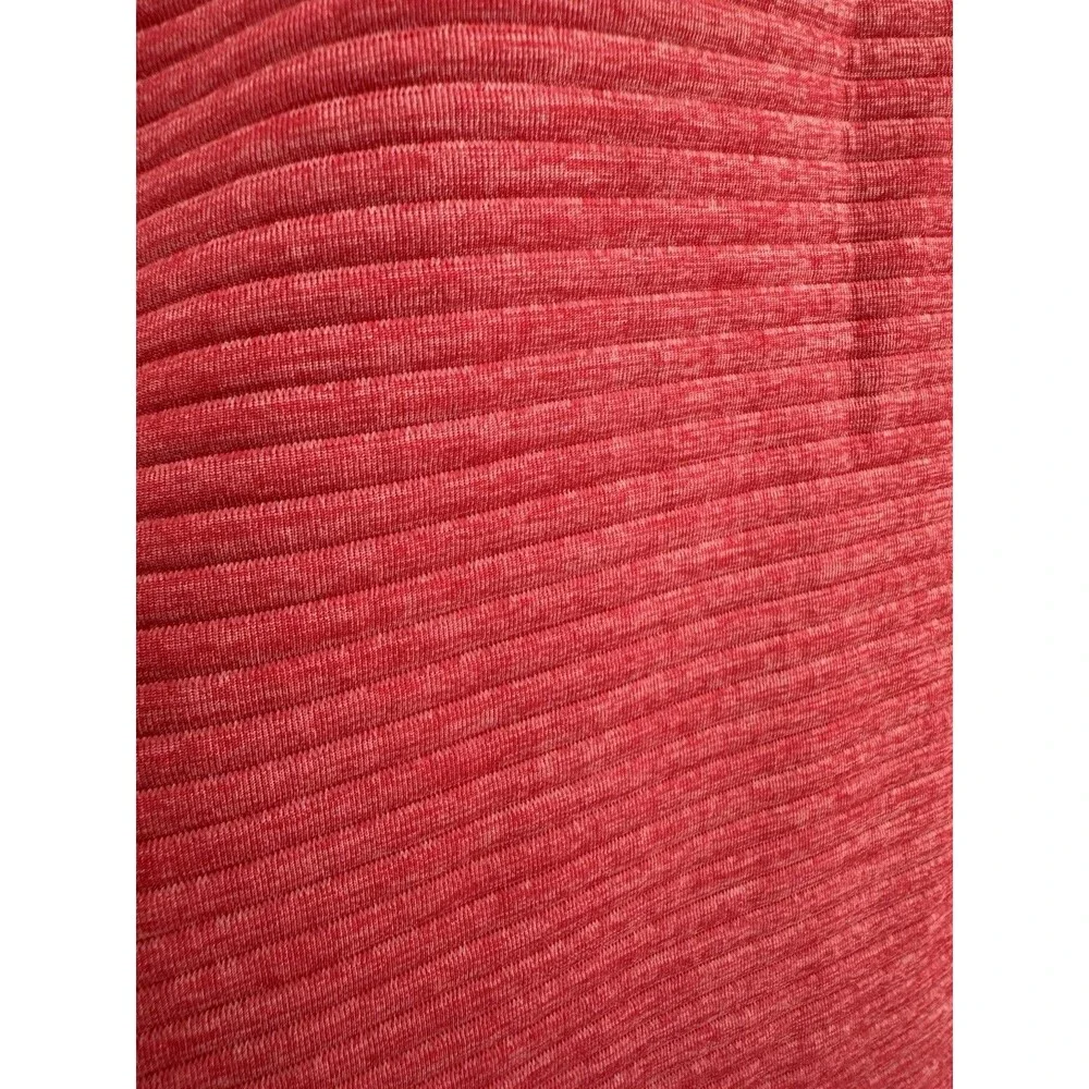 J.Crew Men's S BJ131 Textured Ribbed Snap Neck Fleece Pullover Coral Pink Navy
